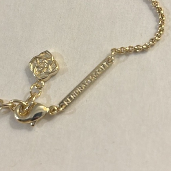 EUC [Kendra Scott] Davie Teal Green Amazonite Necklace, 14k Gold Over Brass - Picture 5 of 10